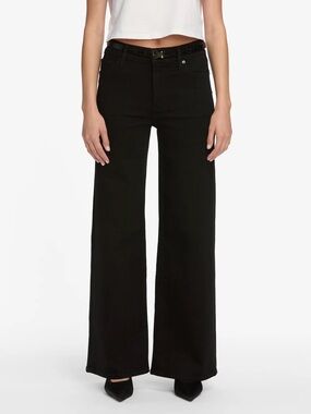 Frame Le Slim Palazzo Black Denim Jeans Size 28 Zipper Fly Monochrome Neutral